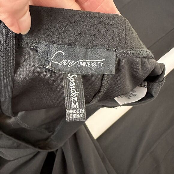 Flare Pants Sz XS Black Split Leg Button Detail High Rise Festival Whimsygoth - Picture 8 of 16